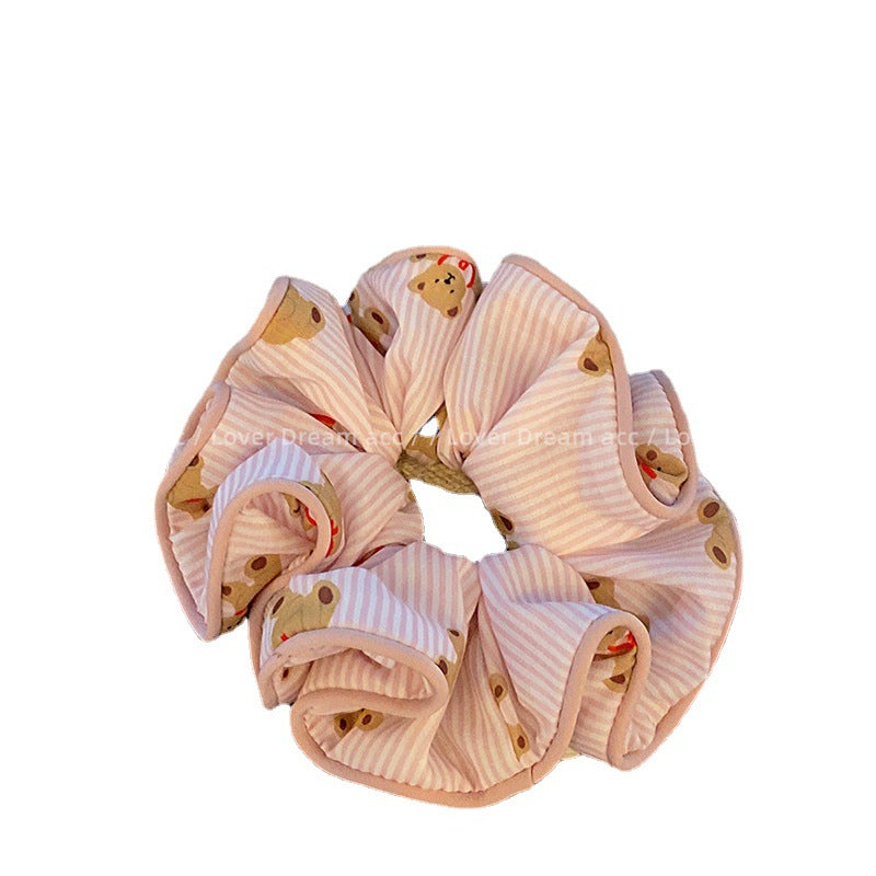 Wholesale of Colored Bear Floral Fabrics Hair Scrunchies